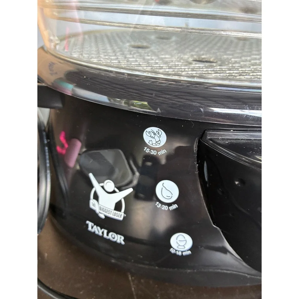 Taylor The Biggest Loser Food Steamer Black Clear Multi-Tier Electric Cooker